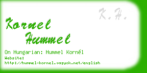 kornel hummel business card